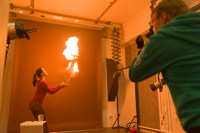 Studio Workshop mit Feuer